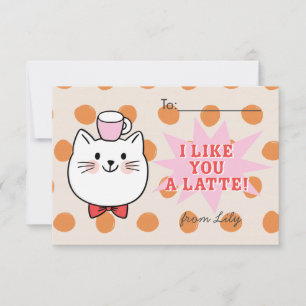 Net als jij een Latte Cat Kinderen Valentijnsdag K Notitiekaartje