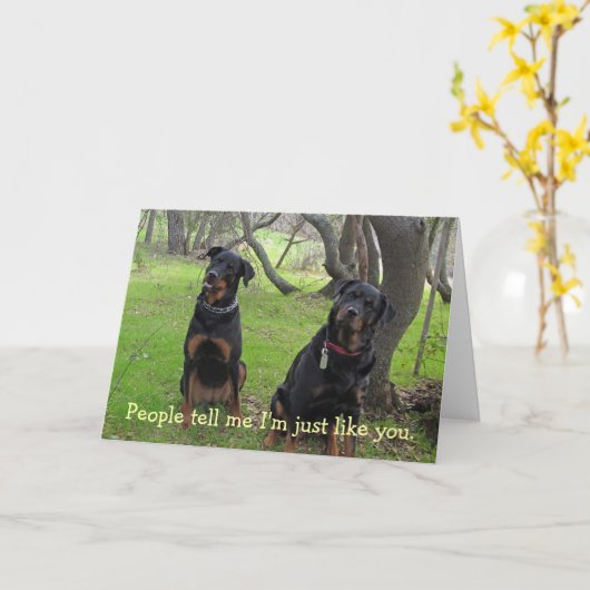 Net als jij Rottweiler-Moederdag Kaart (Gele Bloem)