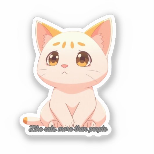 Net als katten meer dan mensen sticker (Voorkant)