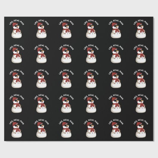 Net als Kewl Man Funny Cool Snowman Pun Dark BG Cadeaupapier (Vlak)