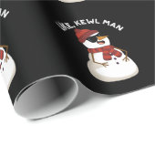 Net als Kewl Man Funny Cool Snowman Pun Dark BG Cadeaupapier (Rol Hoek)