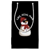 Net als Kewl Man Funny Cool Snowman Pun Dark BG Klein Cadeauzakje (Voorkant)