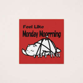 Net als maandag-ochtendalarm vierkante visitekaartjes