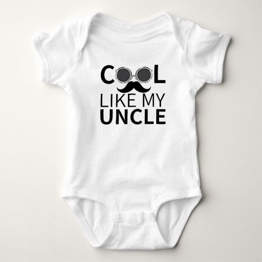 Net als mijn oom Cool oom Oom voor baby's Baby Bod Romper (Voorkant)