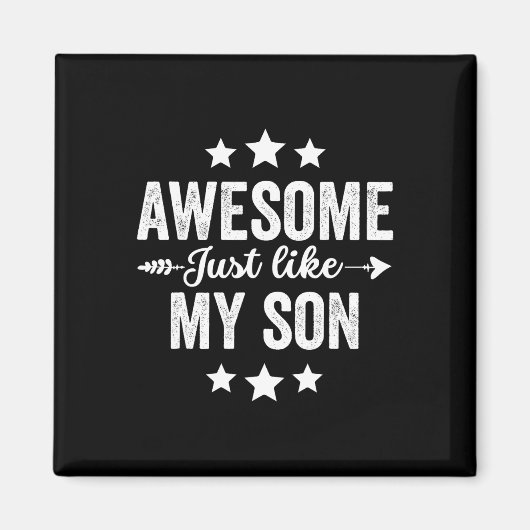 Net als mijn zoontje Funny Fathers Day Pap Mam Magneet (Voorkant)