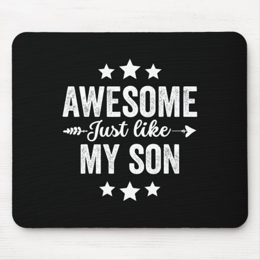 Net als mijn zoontje Funny Fathers Day Pap Mam Muismat (Voorkant)