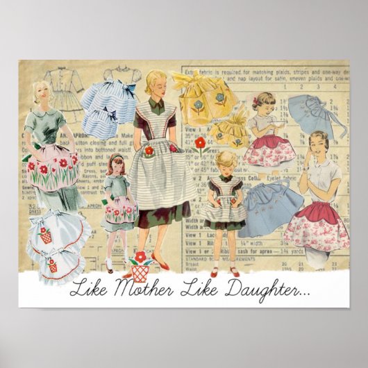 Net als Moeder als Daughter  Schorten Poster (Voorkant)