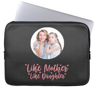 Net als moeder als dochter, persoonlijke mam-cadea laptop sleeve