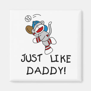 Net als pappa-honkbalshirts en cadeautjes magneet