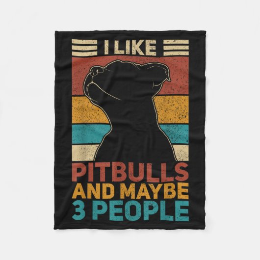 Net als Pitbulls En Misschien 3 Mensen Hond Liefhe Fleece Deken (Voorkant)