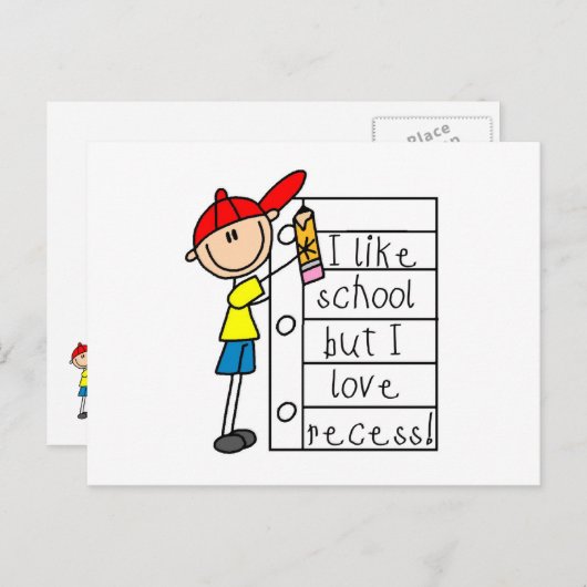 Net als schoolliefdesreces briefkaart (Voorkant / Achterkant)