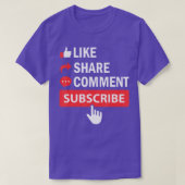 Net als Share Subscribe Commentaar Video Livestrea T-shirt (Design voorkant)