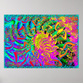 Net als Snoep Psychedelic 3D Fractal Poster (Voorkant)