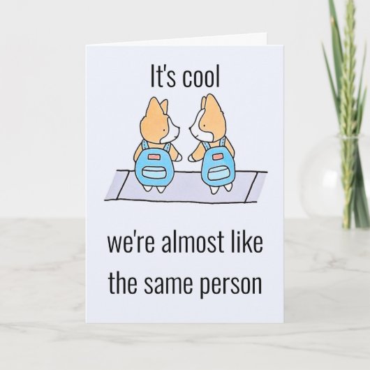 Net als Twins Funny Birthday Humor Card Feestdagen Kaart (Voorkant)