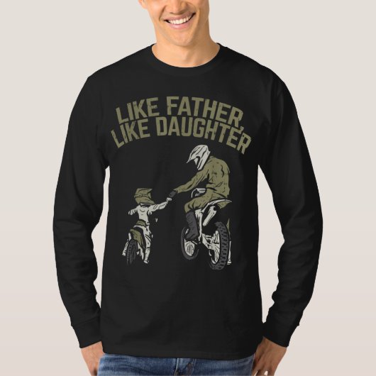 Net als vader Daughter Dirt Bike Cute Matching Mot T-shirt (Voorkant)
