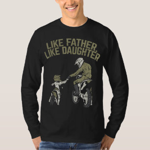 Net als vader Daughter Dirt Bike Cute Matching Mot T-shirt