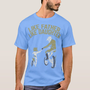 Net als vader Daughter Dirt Bike Cute Matching Mot T-shirt