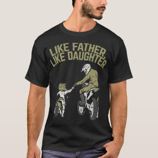 Net als vader Daughter Dirt Bike Cute Matching T-shirt