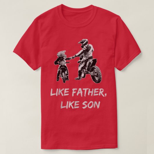 Net als vader Son MotocrossDirt Bike T-shirt (Design voorkant)