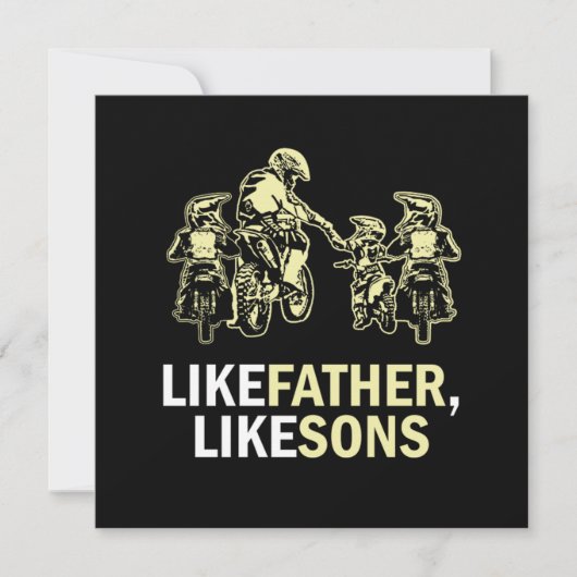Net als vader Sons Motocross Dirt Bike Gift Kaart (Voorkant)