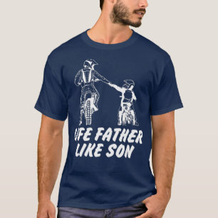 Net als vader van Son Dirt Bike Riding Motocross T-shirt