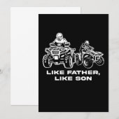 Net als vader van Son Quad ATV Offroad Sport Gift Kaart (Voorkant / Achterkant)