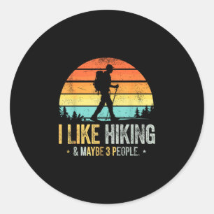 Net als wandelen & misschien 3 mensen grappige ronde sticker