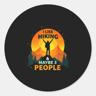 Net als wandelen & misschien 3 mensen grappige ronde sticker