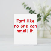 Net alsof niemand het kan smokkelen briefkaart (Staand voorkant)