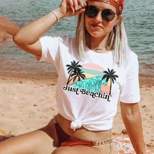 Net Beachin, Cute Summer Vacation Retro Beach Bum T-shirt