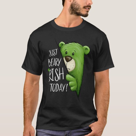 Net Beary Irish Today Green Cool Beer St Patricks T-shirt (Voorkant)