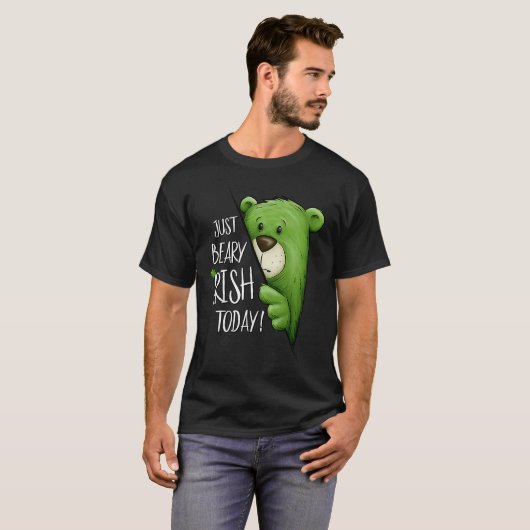 Net Beary Irish Today Green Cool Beer St Patricks T-shirt (Voorkant volledig)