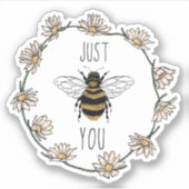 Net Bee You Floral Contour Custom-Cut Sticker (Voorkant)