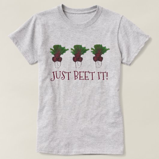 Net Beet (Beat) Het grappige rode Bunch Garden Veg T-shirt (Design voorkant)