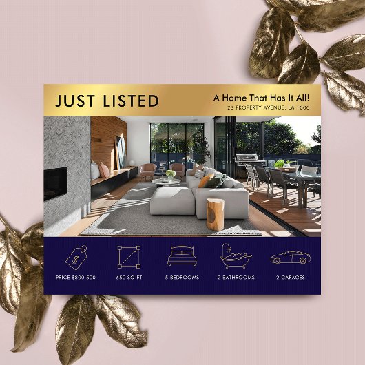 Net beursgenoteerde Navy & Gold Real Estate Market Briefkaart