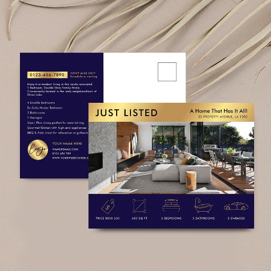 Net beursgenoteerde Navy & Gold Real Estate Market Briefkaart