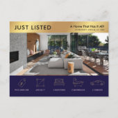 Net beursgenoteerde Navy & Gold Real Estate Market Briefkaart (Voorkant)