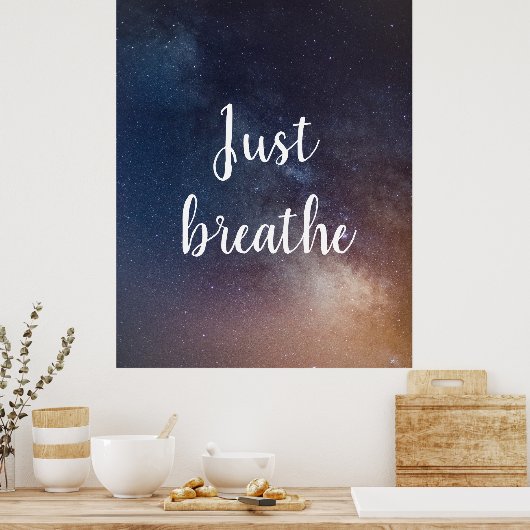 NET BREATHE - Night Sky Quote Poster (Keuken)