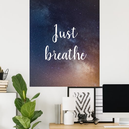 NET BREATHE - Night Sky Quote Poster (Thuiskantoor)