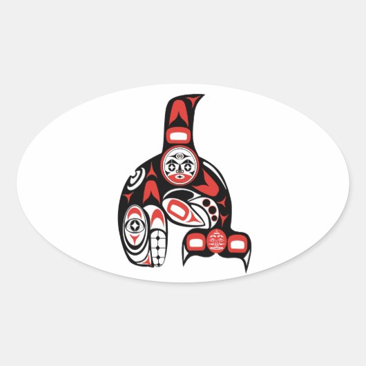 NET BUITEN DE KUST OVALE STICKER (Voorkant)