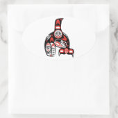 NET BUITEN DE KUST OVALE STICKER (Tas)