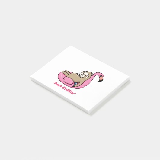 NET CHILLIN' - Lazy Sloth & Pink Flamingo Post-it® Notes (Schuin)