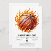 Net Custom Elegant Basketbal Verjaardag Kaart (Voorkant / Achterkant)