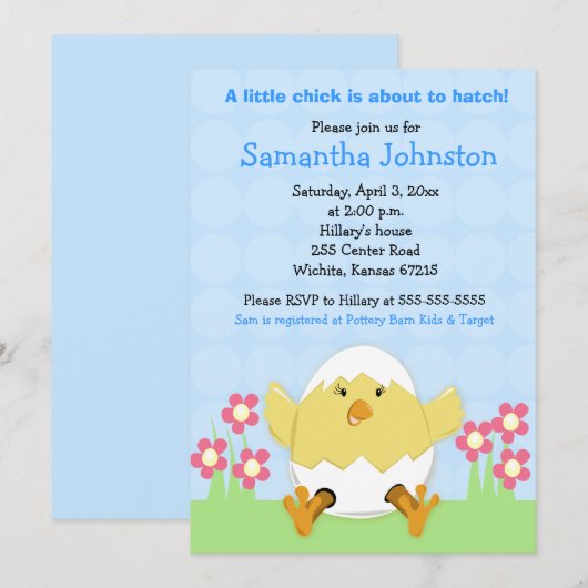 Net de Uitnodiging van het Pasen Baby shower (Voorkant / Achterkant)