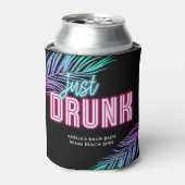 Net Drink Neon Blue & Pink Tropical Bach Blikjeskoeler (Blikje Voorkant)