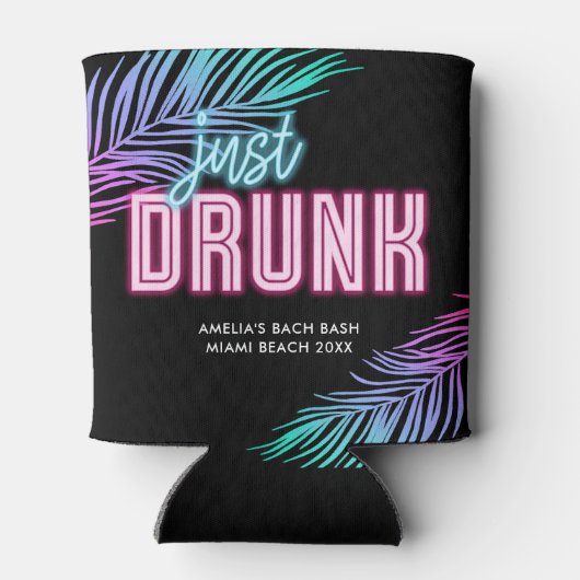 Net Drink Neon Blue & Pink Tropical Bach Blikjeskoeler (Achterkant)