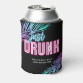 Net Drink Neon Blue & Pink Tropical Bach Blikjeskoeler (Blikje Achterkant)