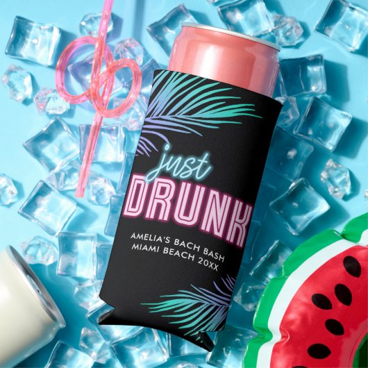 Net Drink Neon Blue & Pink Tropical Bach Seltzer Blikjeskoeler (Insitu Zomer)