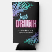 Net Drink Neon Blue & Pink Tropical Bach Seltzer Blikjeskoeler (Voorkant)