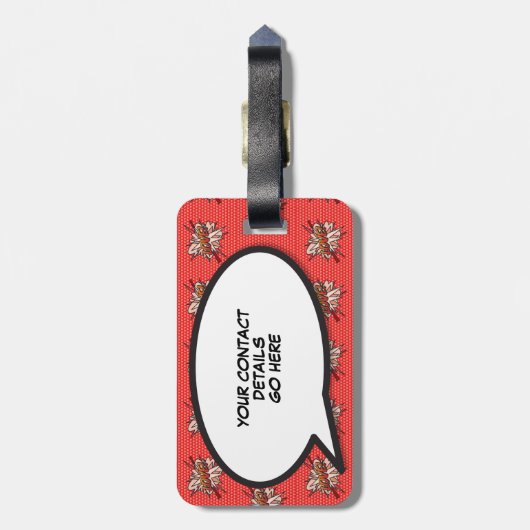 NET ECHT GETROUWD Uw Bericht Spraakballon Fun Retr Bagagelabel (Achterkant verticaal)